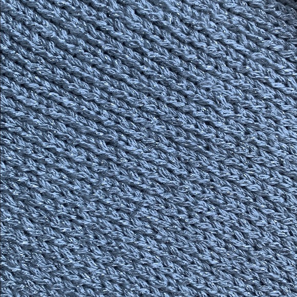 Aqua Silver Grey Metallic Holiday V- Neck Sweater - Picture 5 of 5